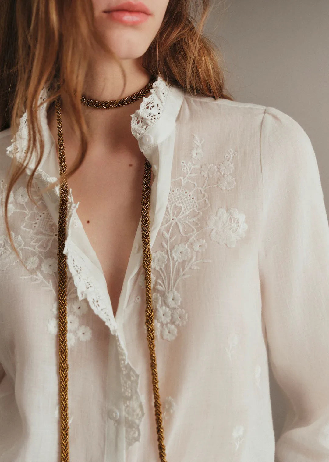 Embroidered Ecru