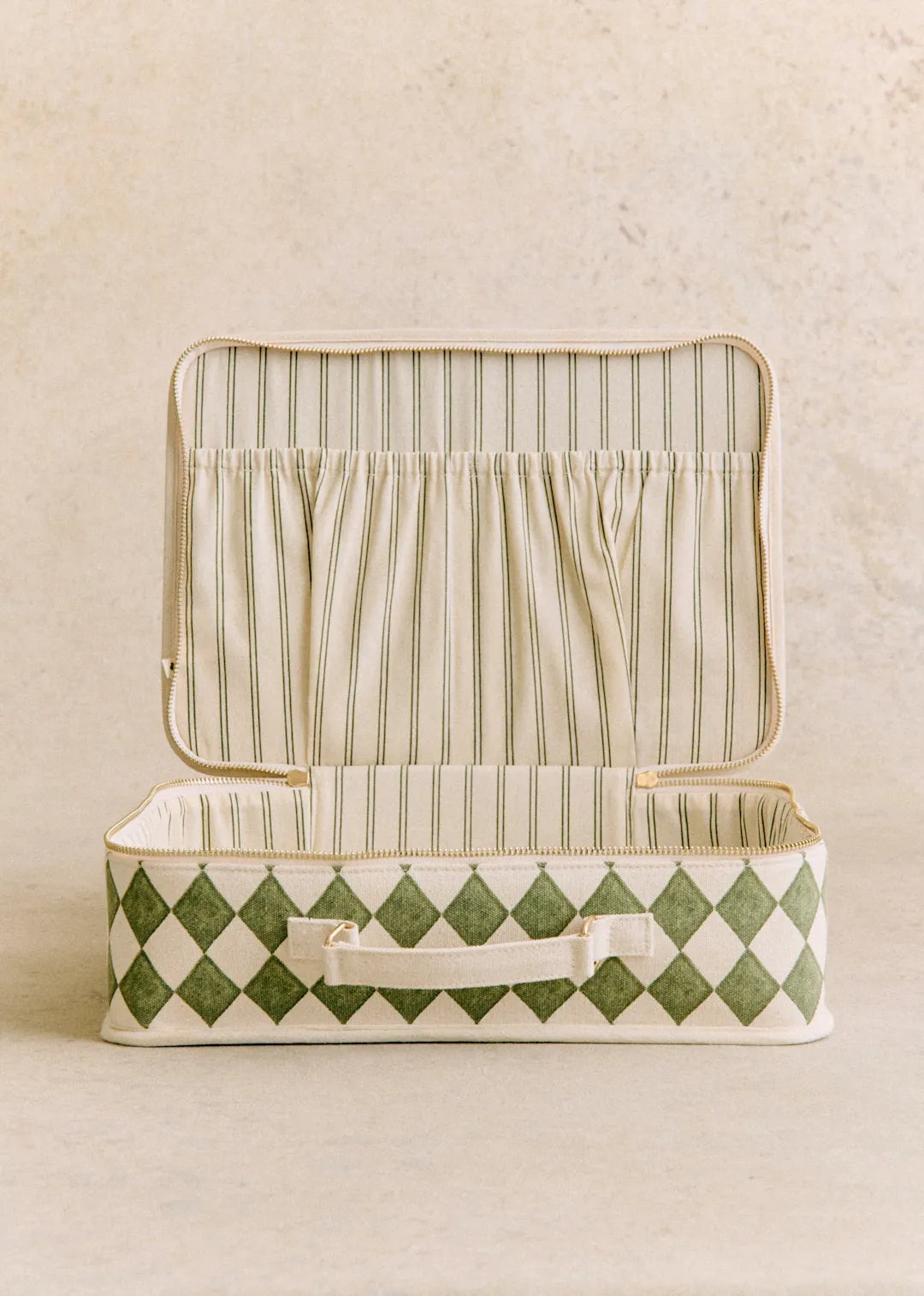 Green checkerboard print