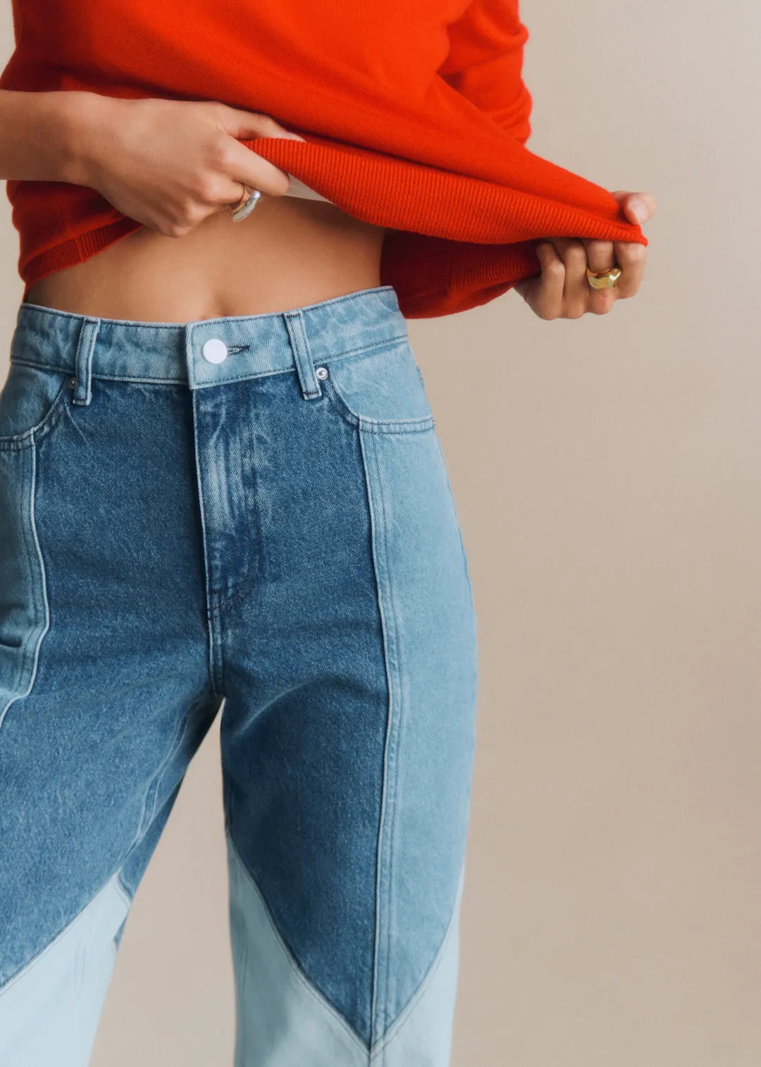 Patchwork Denim Light Blue