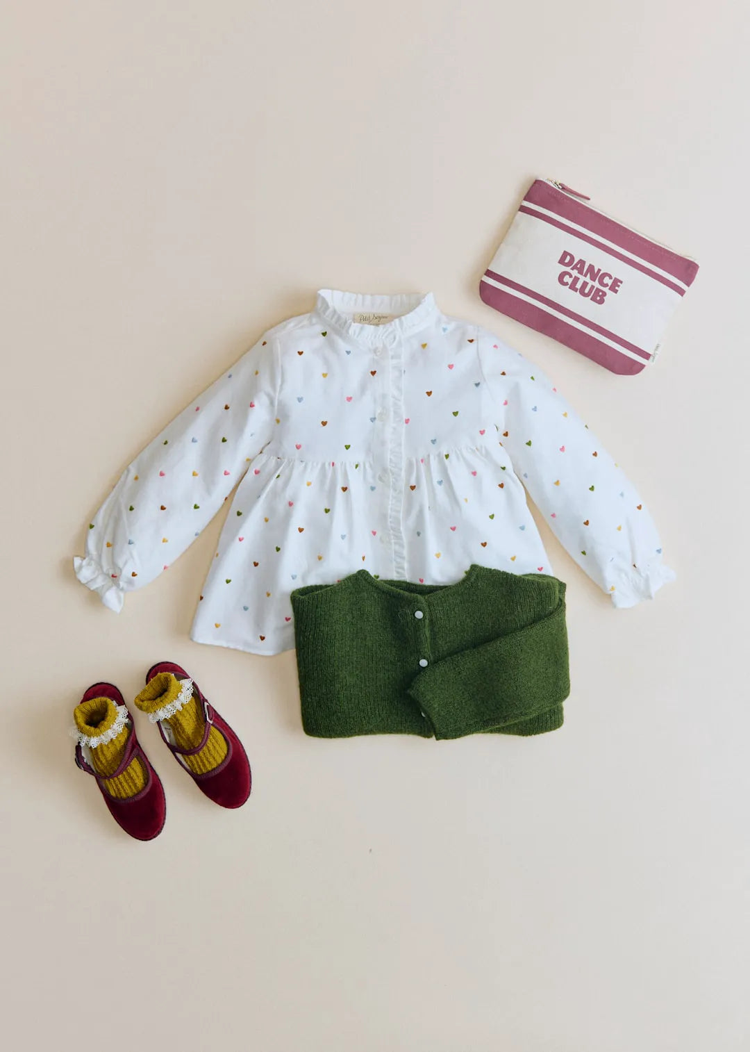 White / Multicoloured Embroidery