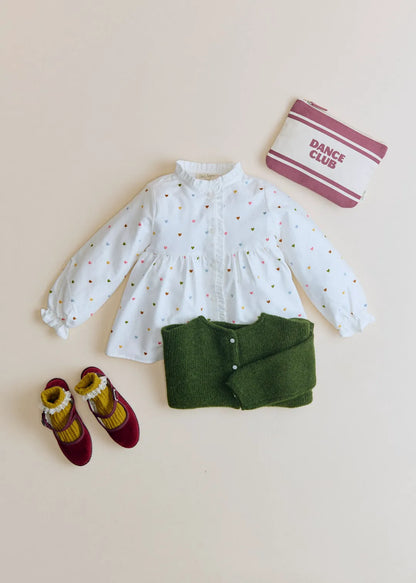 White / Multicoloured Embroidery