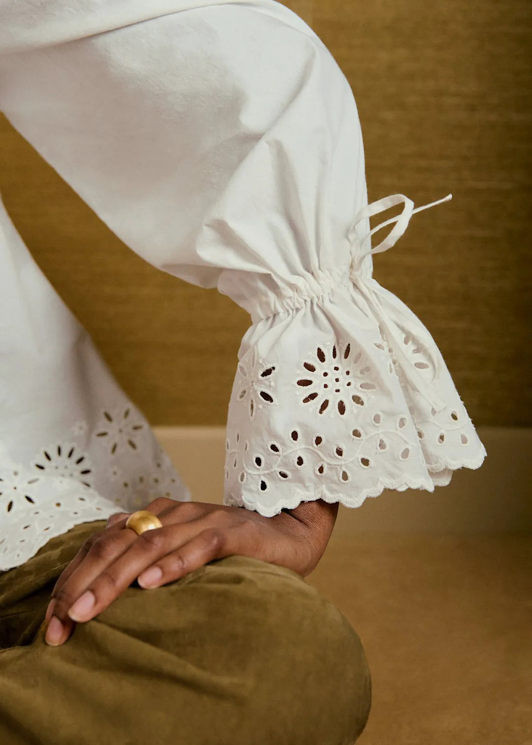 Embroidered Ecru