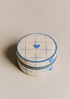 Vintage Blue Hearts Embroidery