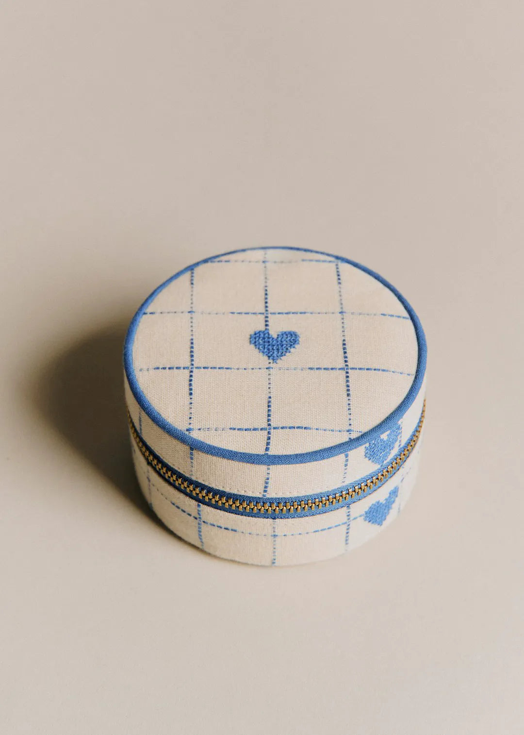 Vintage Blue Hearts Embroidery