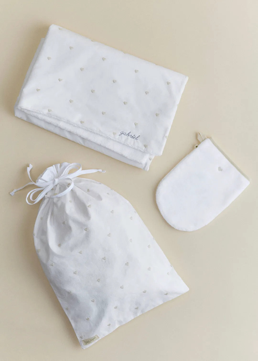 Beige Heart Print