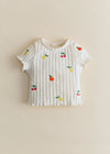 Ecru with Fruit Embroidery