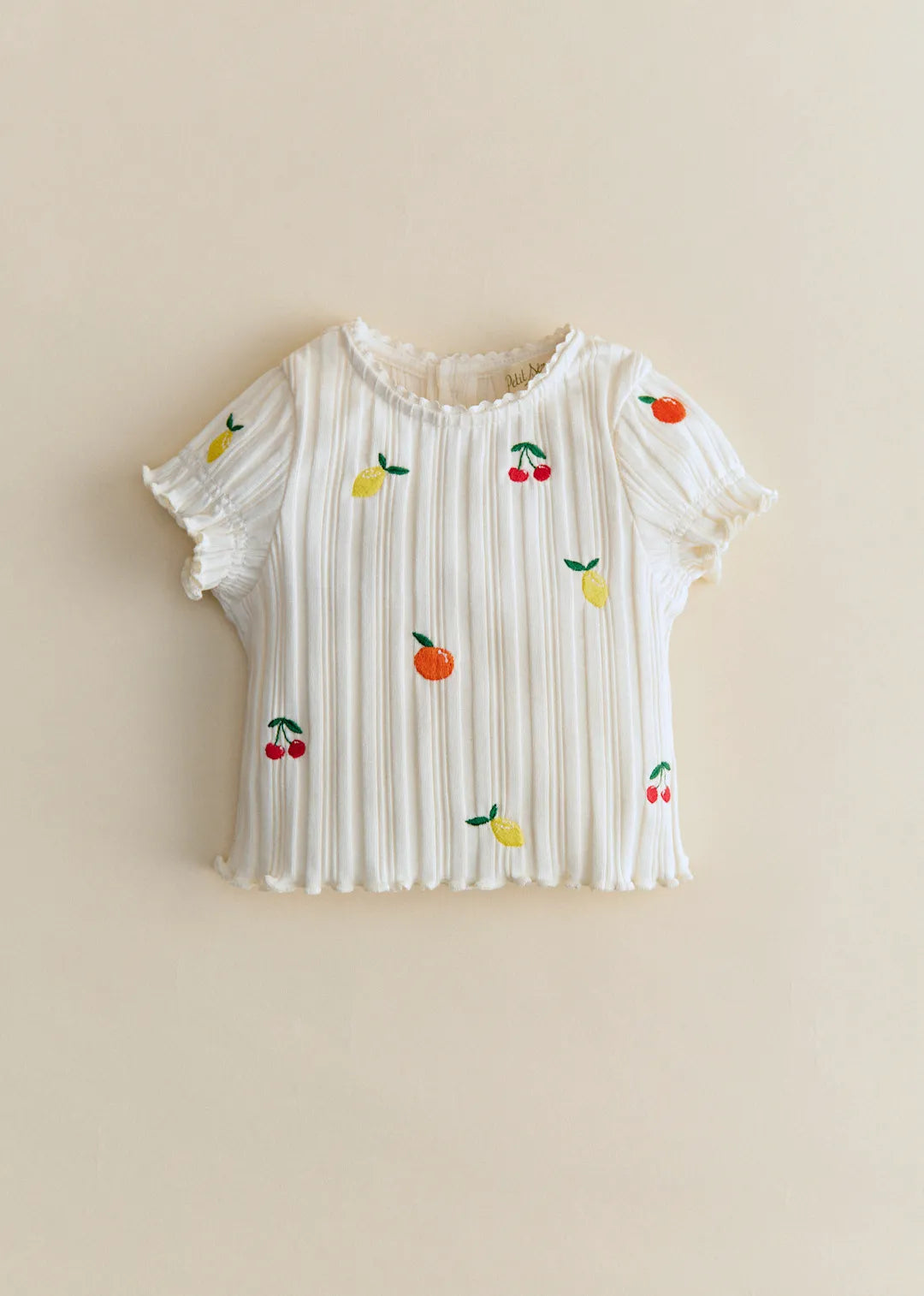 Ecru with Fruit Embroidery