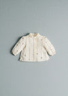 Sage/ Camel Embroidery on Ecru