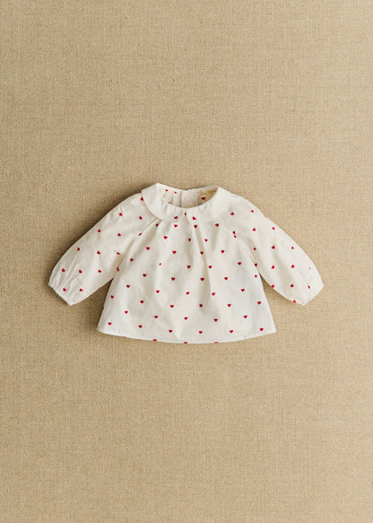 White with Red Embroidery