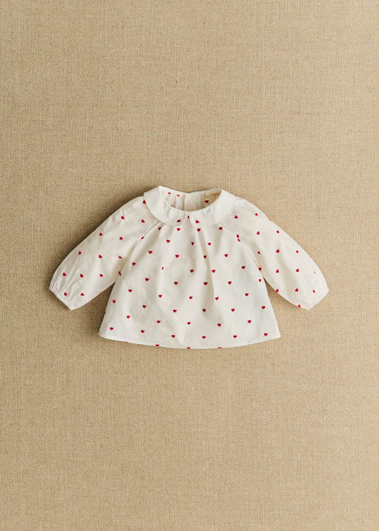 White with Red Embroidery