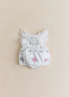 Ecru with Multicolored Embroidery