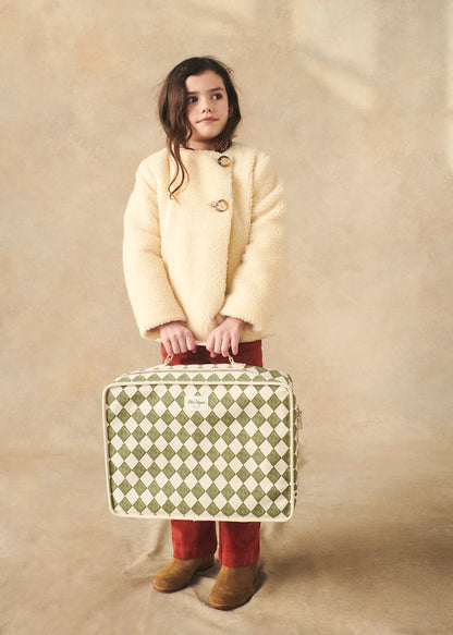 Green checkerboard print