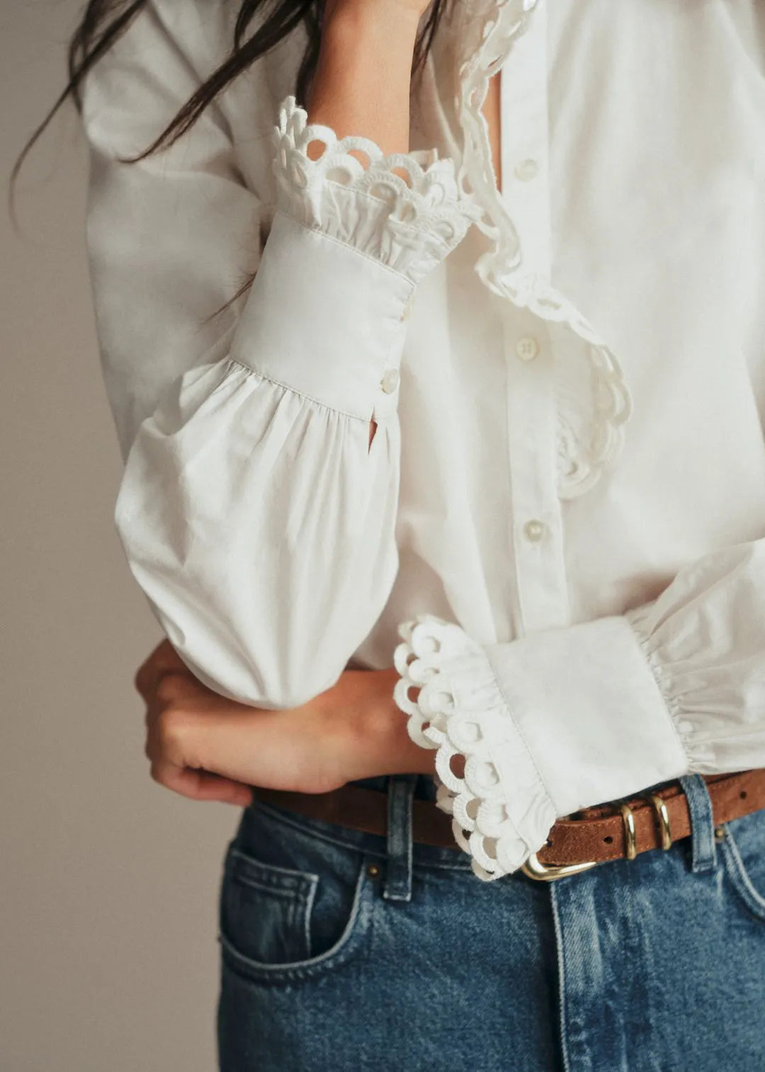 Embroidered Ecru