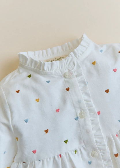 White / Multicoloured Embroidery