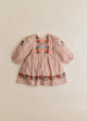 Checked Print with Floral Embroidery