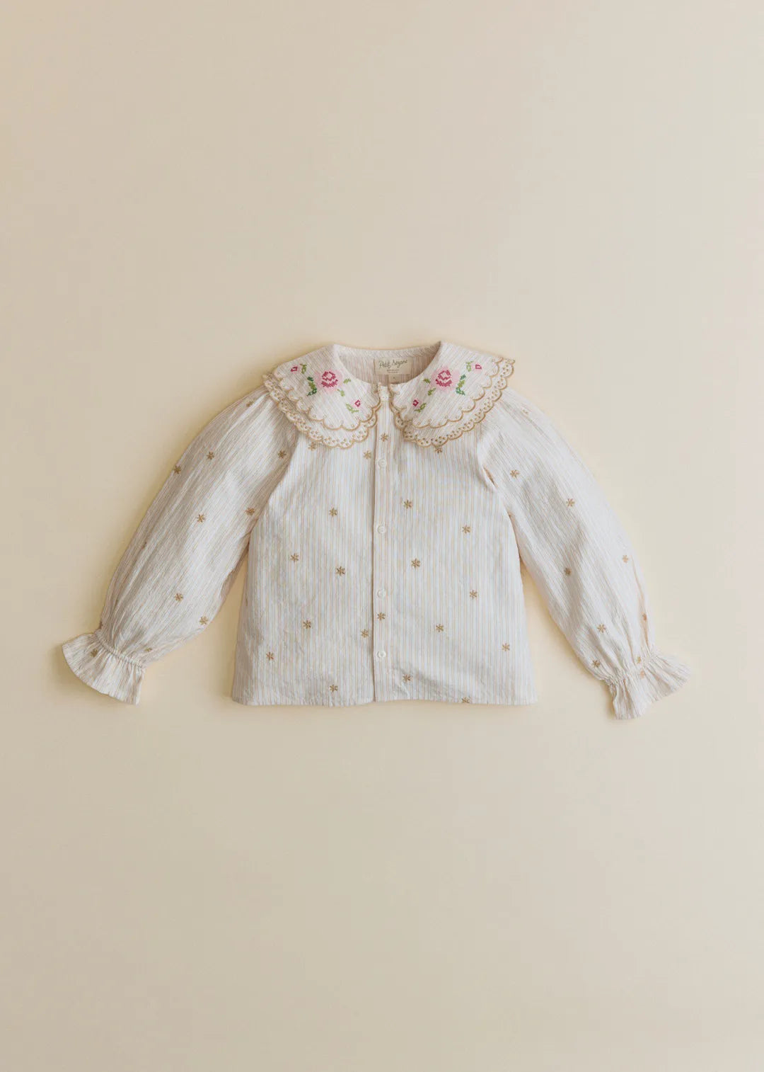 Woven Stripe + Doily Embroidery