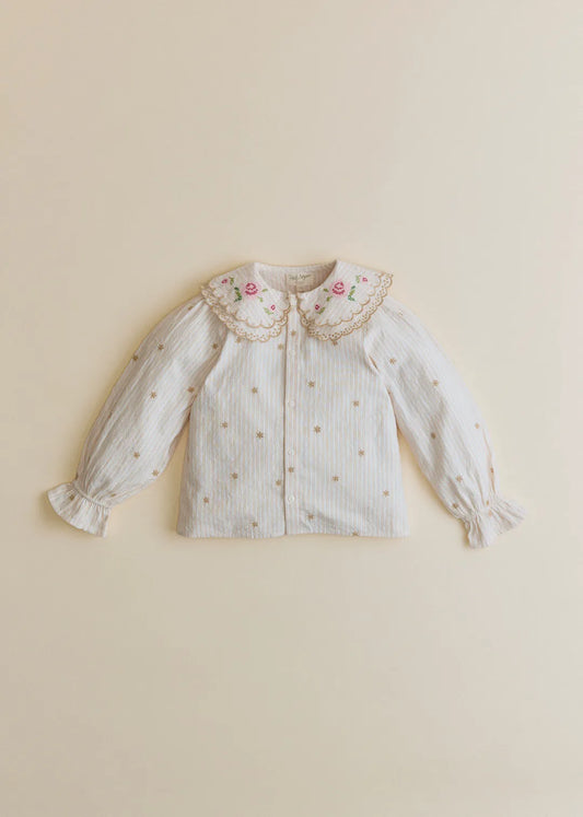 Woven Stripe + Doily Embroidery