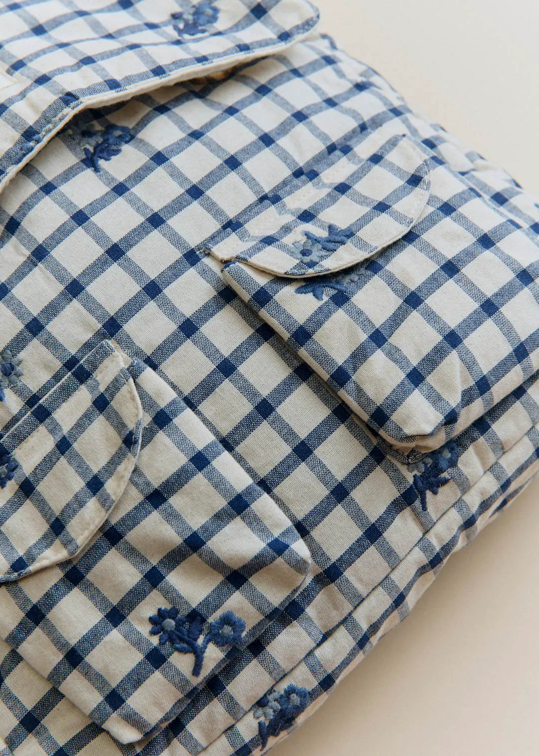 Floral Embroidery Check