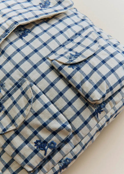 Floral Embroidery Check