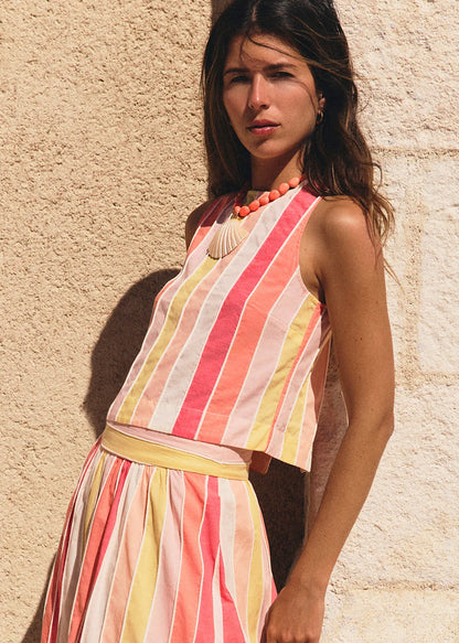 Red, Yellow and Ecru Stripes