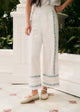 White with Blue Floral Embroidery