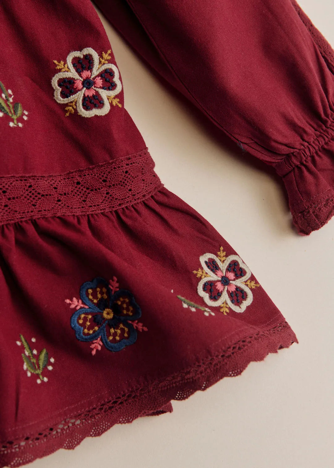 Burgundy / Jasmine Embroidery