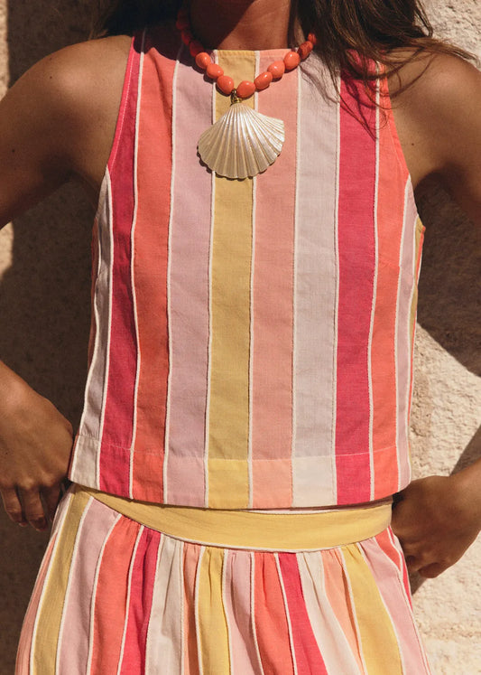 Red, Yellow and Ecru Stripes