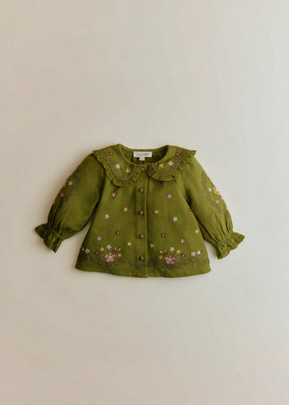 Olive Green Laurette Embroidery