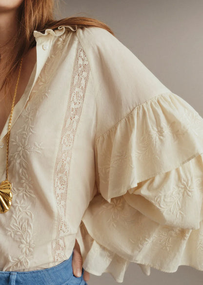 Embroidered Ecru