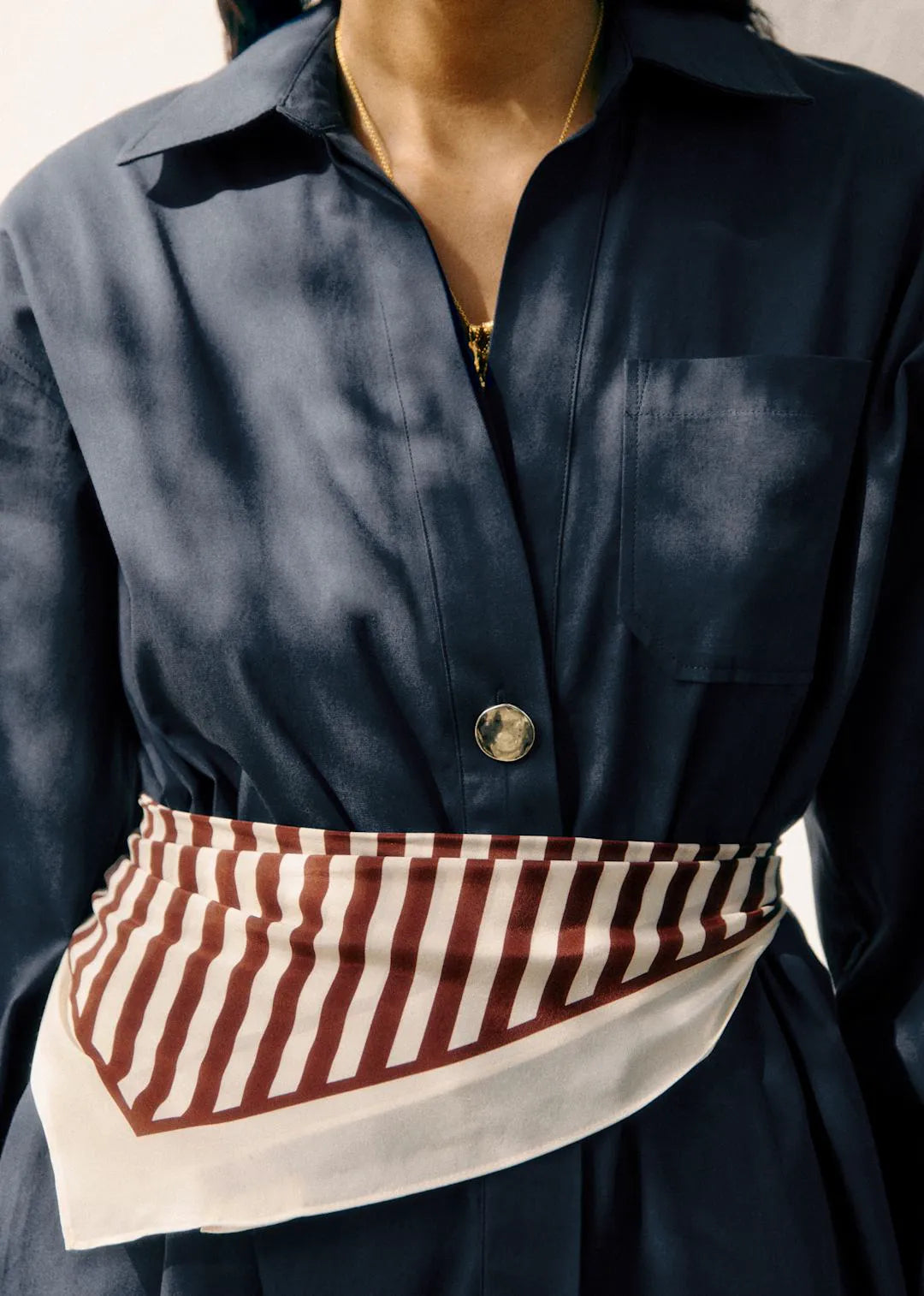 Ecru and Coffee Stripes