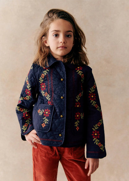 Marine Blue with Jazmin Embroidery