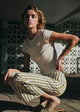 Ecru Khaki Stripes