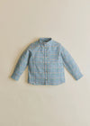 Blue Beige Khaki Check