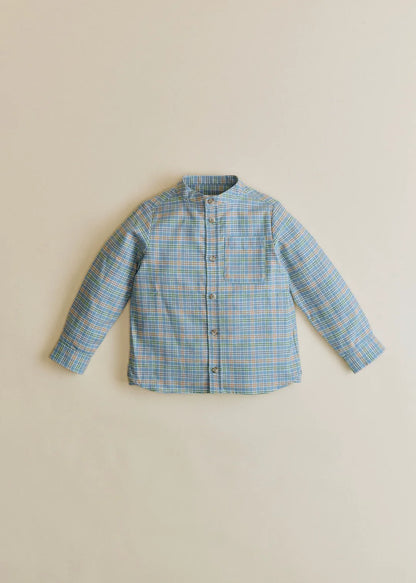 Blue Beige Khaki Check