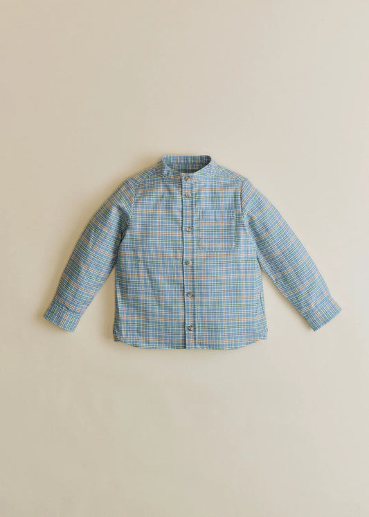 Blue Beige Khaki Check