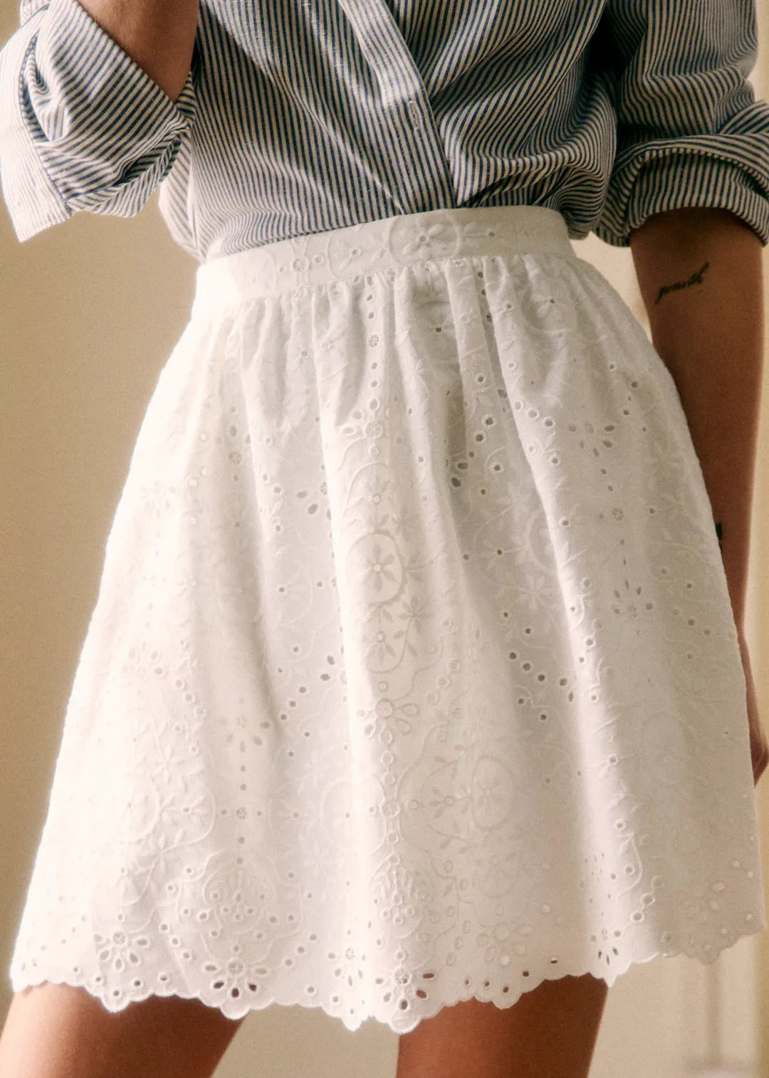 Embroidered White