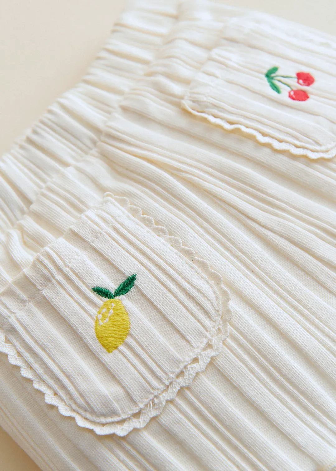 Ecru with Fruit Embroidery