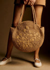 Raffia with Embroidered Flowers