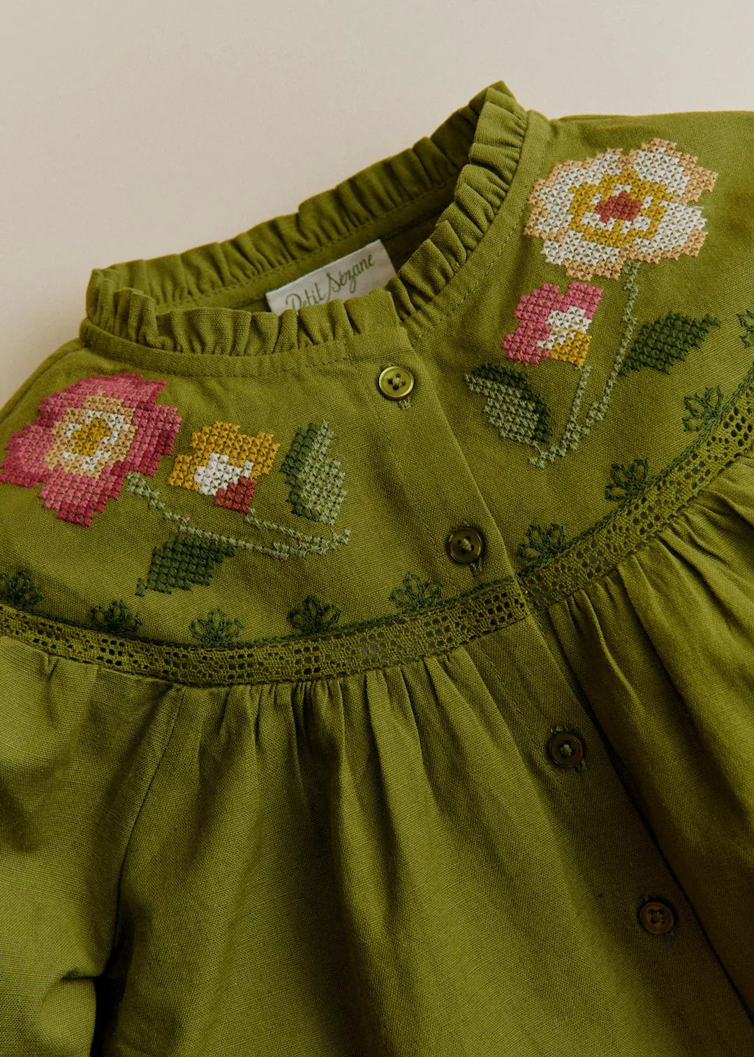 Vintage Olive Embroidery