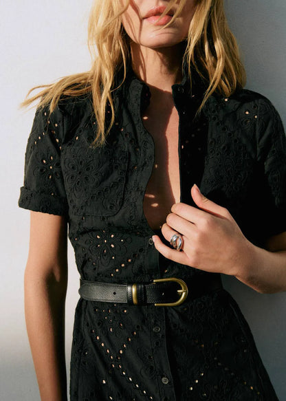 Black Scroll Solid Embroidery