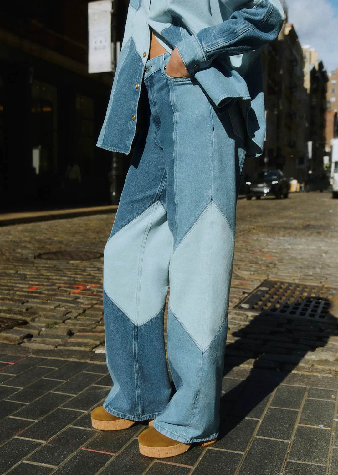 Patchwork Denim Light Blue