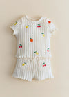 Ecru with Fruit Embroidery