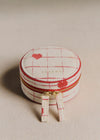 Embroidered Red Hearts