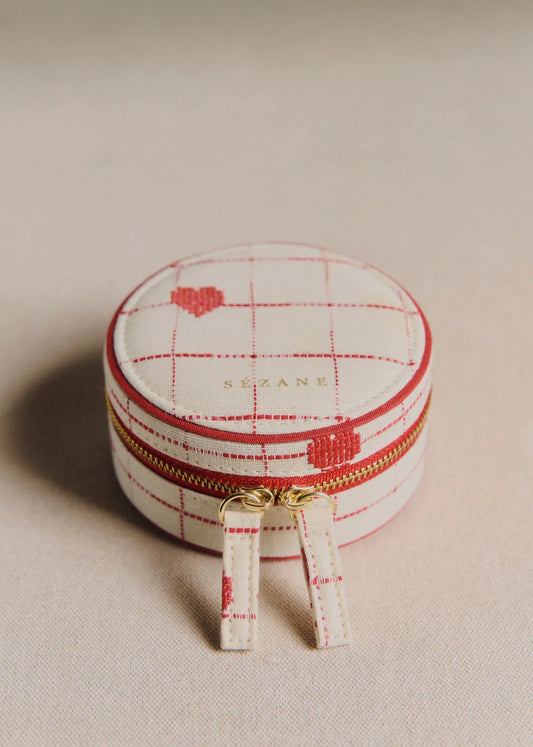 Embroidered Red Hearts