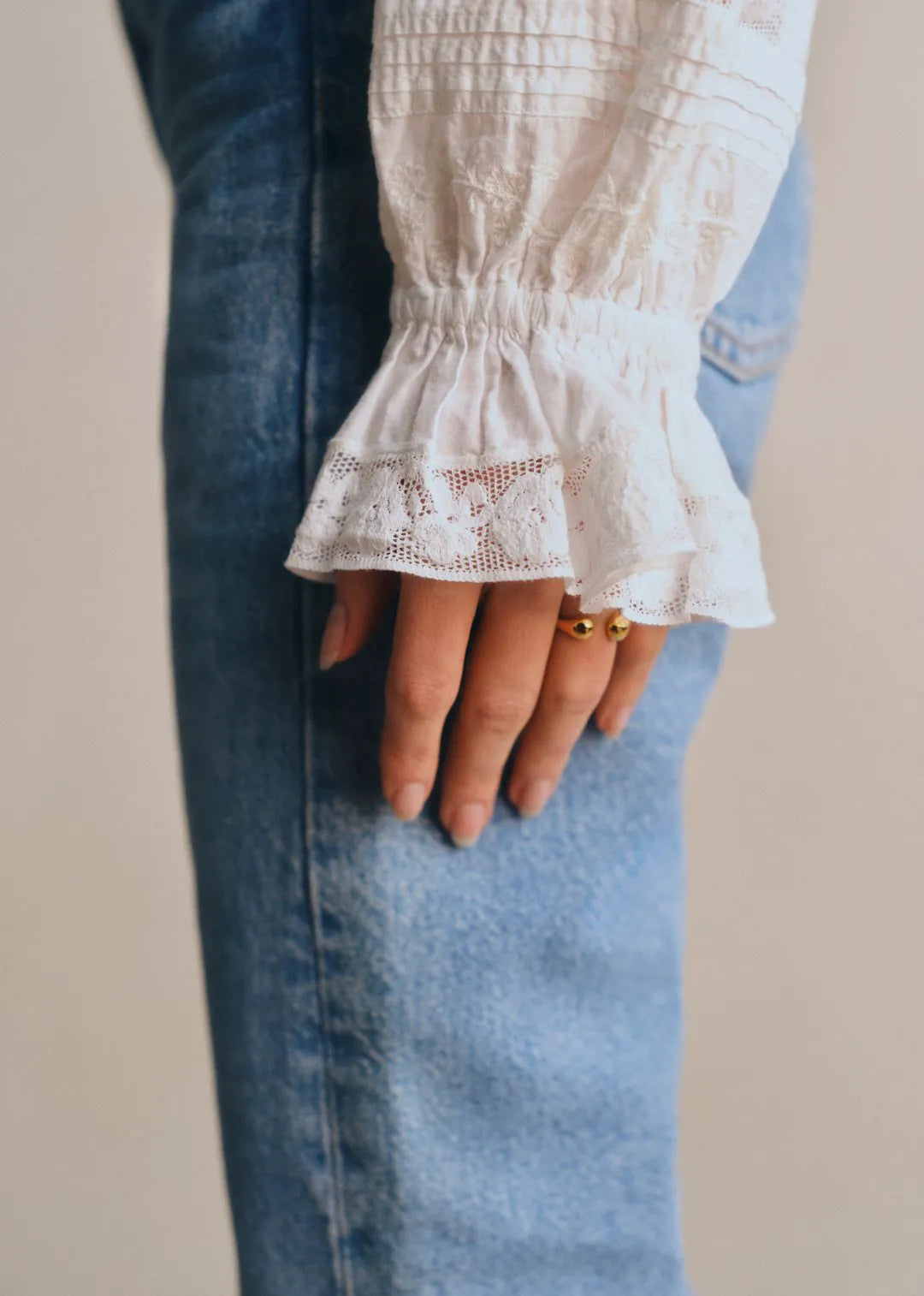 Embroidered Ecru