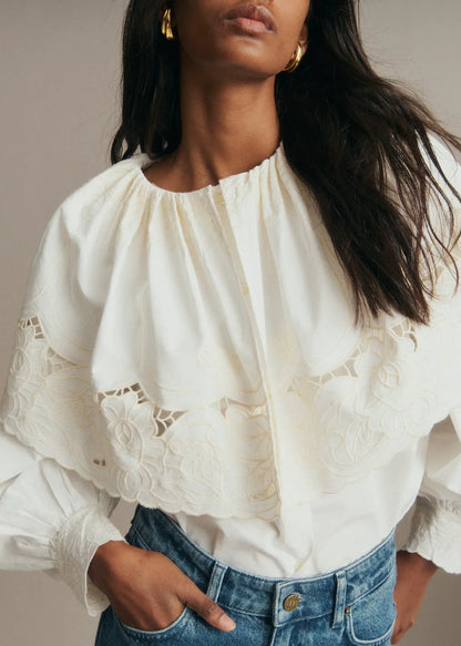 Placed Ecru Embroidery
