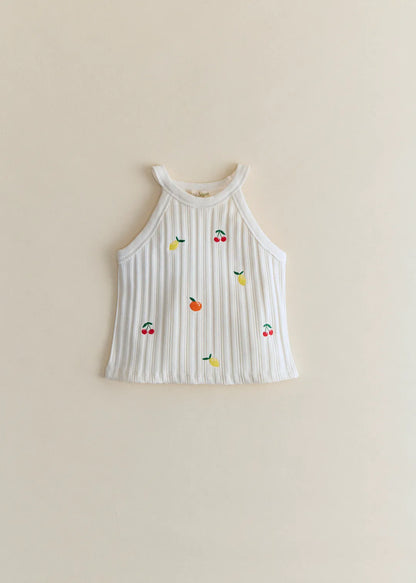 Ecru with Fruit Embroidery