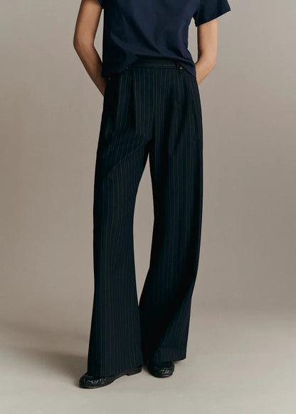 Navy Ecru Tennis Stripes
