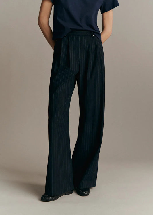 Navy Ecru Tennis Stripes