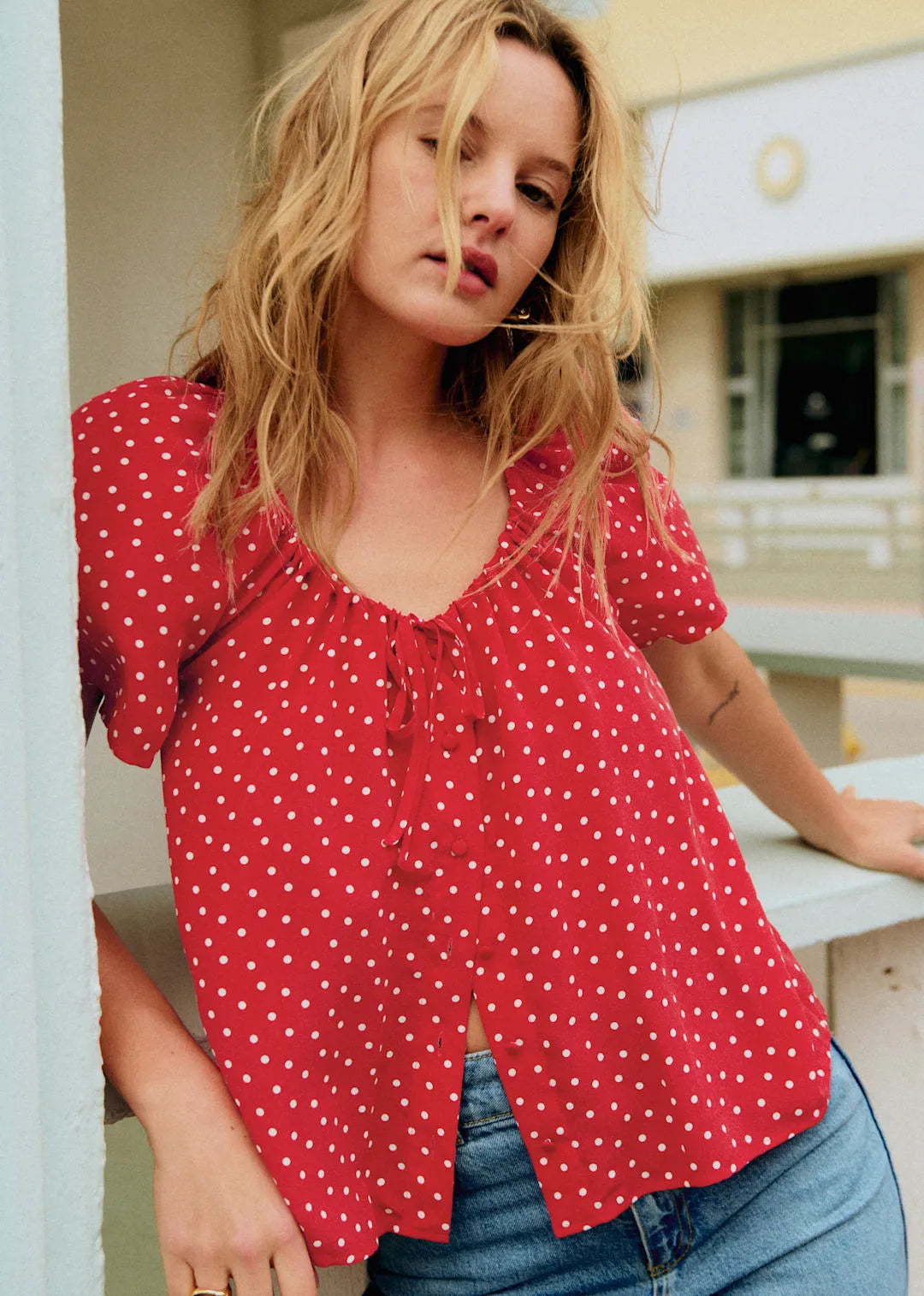 Red with White Polka Dots